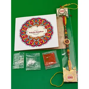 TIED RIBBONS Rakhi for Brother Rakhi for Bhaiya | Roli Chawal TIka - Raksha bandhan Rakhi Bracelet for Brother Rakhi Set | Rakhi Thread | Bhai Rakhi - om design