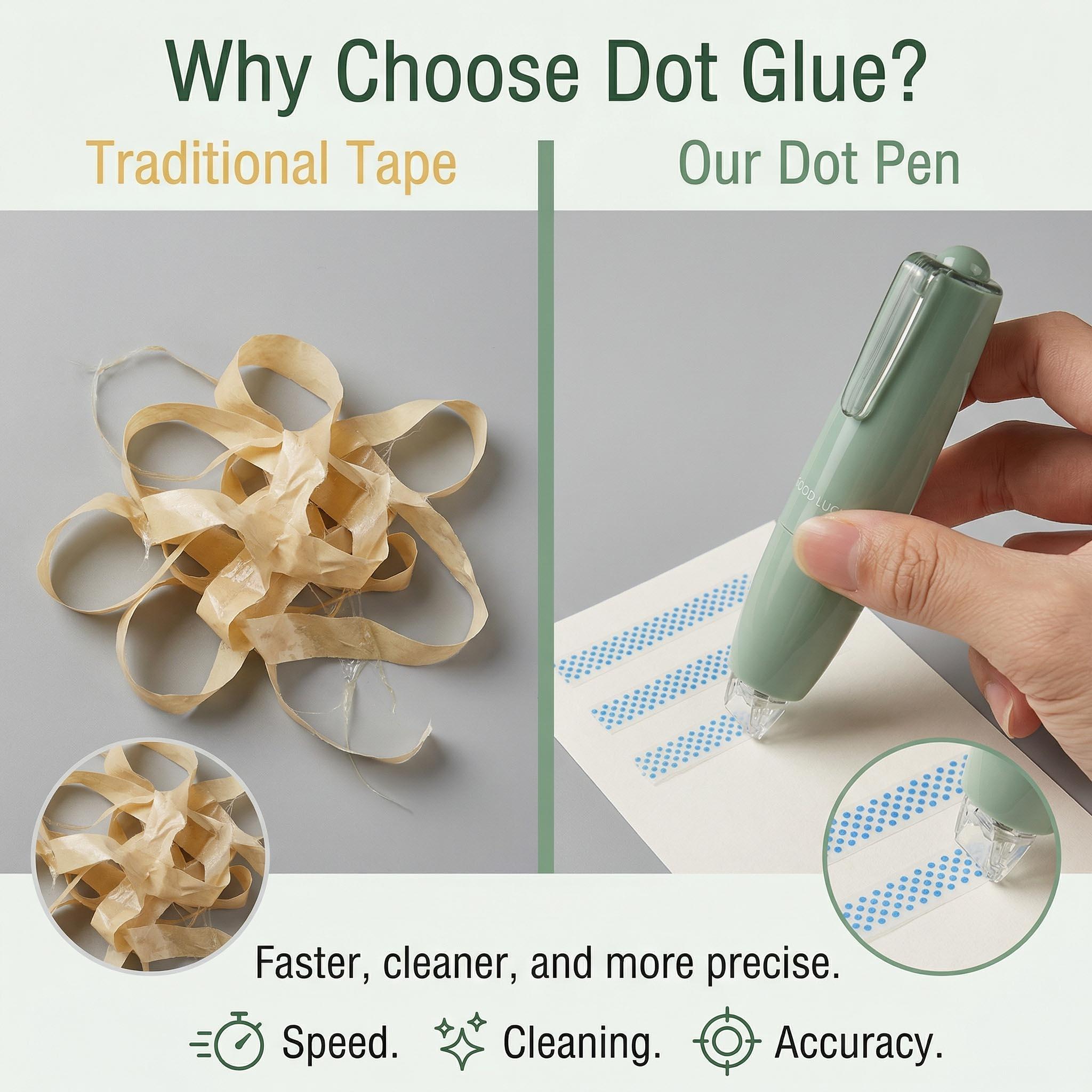 4-Pack Glue Tape Double-Sided Dot Tape for Scrapbooking Adhesive Strip Rollers – Ideal for Students, Crafters, and DIY Enthusiasts