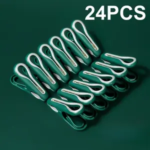 24 Pcs Plastic Clothes Pegs, Multifunctional Small Windproof Non-marking Clips for Fixing Bed Sheets, Socks and Daily Laundry Drying