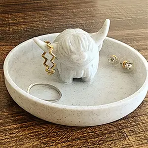 Creative Highland Cow Tray, Decorative Jewelry Storage for Home