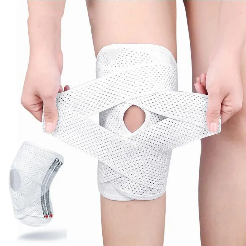 Knee Brace For Knee Pain, Compression Knee Support With Air Mesh Fabric, Small Size, Suitable For Slim People,Adjustable Knee Wrap with Side Stabilizers, Ultra-Soft Bandage for Sports, Running, Meniscus Tear, ACL, Arthritis Relief