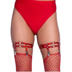 Red heart leg garters