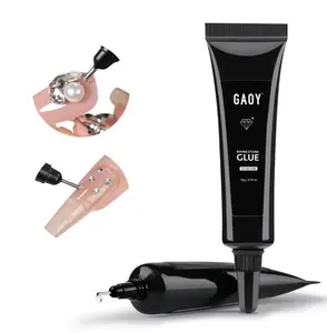 GAOY Multi-Functional Rhinestone Glue, Strong Adhesion 3D Gel Nail Art Glue for Nail Charms, Gems and Jewels Decoration, 15g No Wipe UV Light Cure