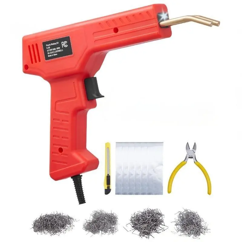 Handheld Plastic Welding Tool with 200PCS Staples & Ergonomic Grip, Automotive Maintenance & Car Repair Tool for Vehicle Bumper & Dashboard Fixes, Automotive Maintenance Tools, Car Repair Tools