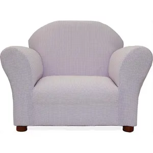 212 MAIN Round Living Room Chair - Handmade Wood Frame, Lavender Checkered Gingham Cover, Single Seat for Leisure & Outdoor Recreation Use, Leisure & Outdoor Equipment, Living Room Chairs