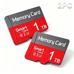 1TB Micro TF SD Cards for Mobile Phones, Durable SD Card for Dash Cams, 2 Pack Set Microsdxc Card for PC, Micro SD Card & SD Memory Card for Car Audio and Surveillance Cameras