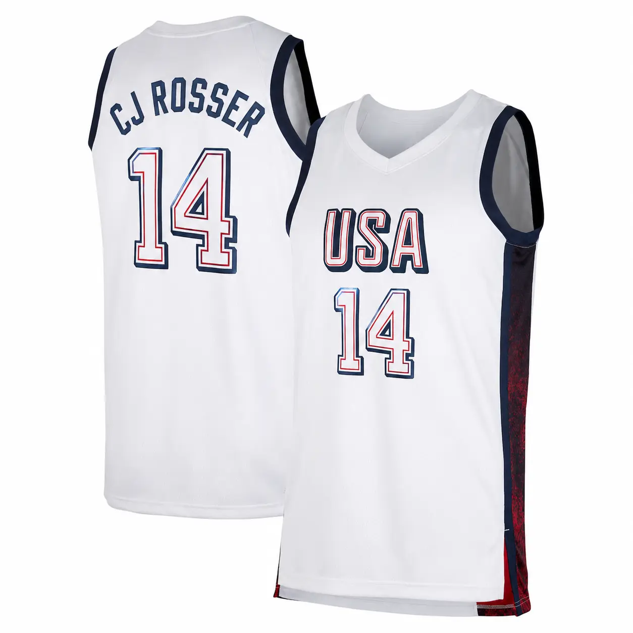 Men's White Basketball #14 CJ Rosser Breathable Mesh Sports Tank Top