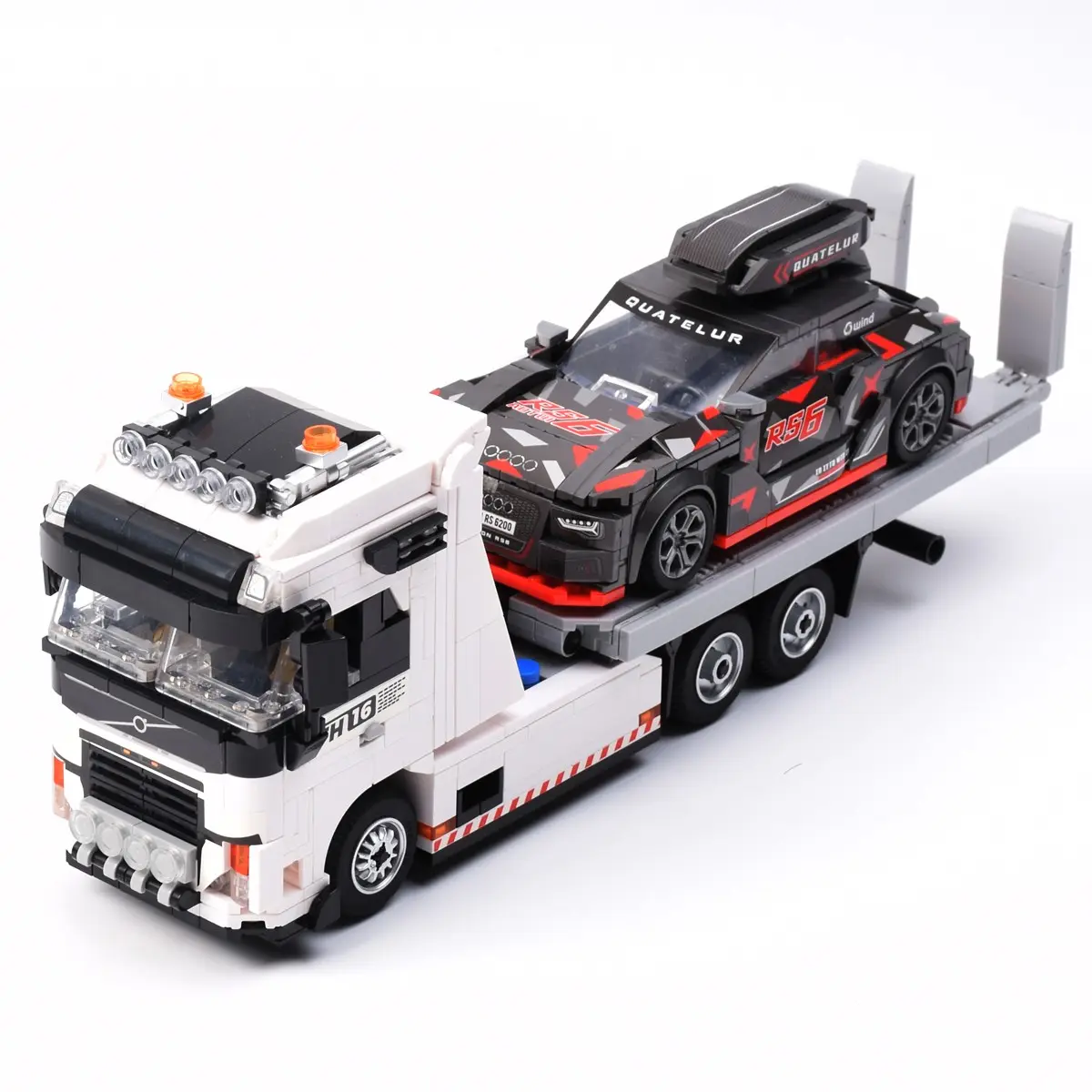 Car Series Building Blocks Travel Trailer Flatbed Truck Model, Construction Building Blocks, Vehicle Building Blocks, Assembly Set Toy, Ideal for Collectors, Gift or Desktop Decoration, Model Building Kits