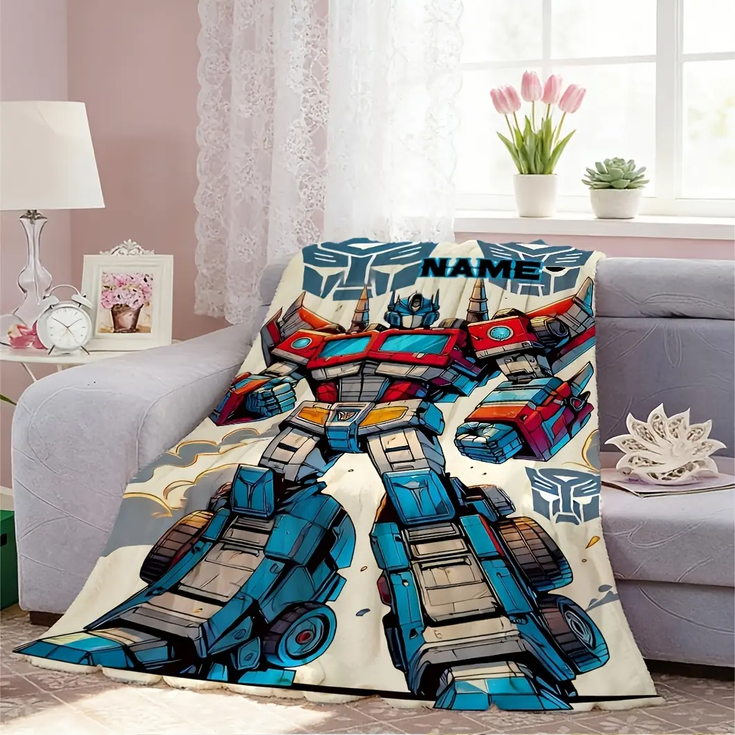 Cooling blanket, customizable Autobot-themed comfortable blanket, soft, fluffy, and lightweight, a must-have for fans, anti-pilling and washable decorative blanket.