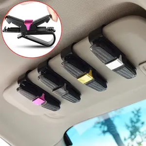 Car Glasses Case Auto Sun Visor Glasses Holder Sunglasses Clip Card Ticket Holder Pen Case Clip Box Universal Accessories Portable Sunglasses Organizer