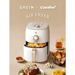 Comfee' Comfee Air Fryer 3QT, 4-In-1 Multi-Function Cooker, Bake, Roast, Reheat, 6-Inch Pizza, 2lbs Chicken, 10oz Fries, Fit For 1-3 People, Nonstick, White