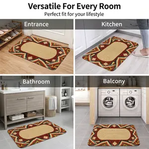 1 pieceof2D abstract color theme carpet, soft and absorbent, anti slip and wear-resistant, with good elasticity, suitable for living rooms, bedrooms, kitchens, bathrooms, and other home and outdoor decoration, durable and washable, can be used as pet mats