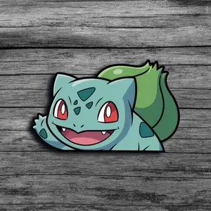 Bulbasaur Vinyl Peeker Sticker, Peeker Sticker Decal for Car Laptop Water Bottle Decal Sticker - Anime Decal Sticker, Gift for Game lovers
