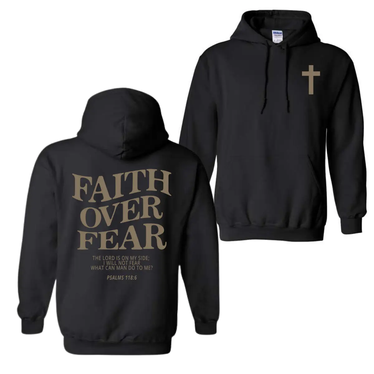 Faith Over Fear Hoodie & T-Shirt - Christian Graphic Hoodies, Casual Inspirational Streetwear, Faith-Based Apparel for Men & Women, Streetwear Tops