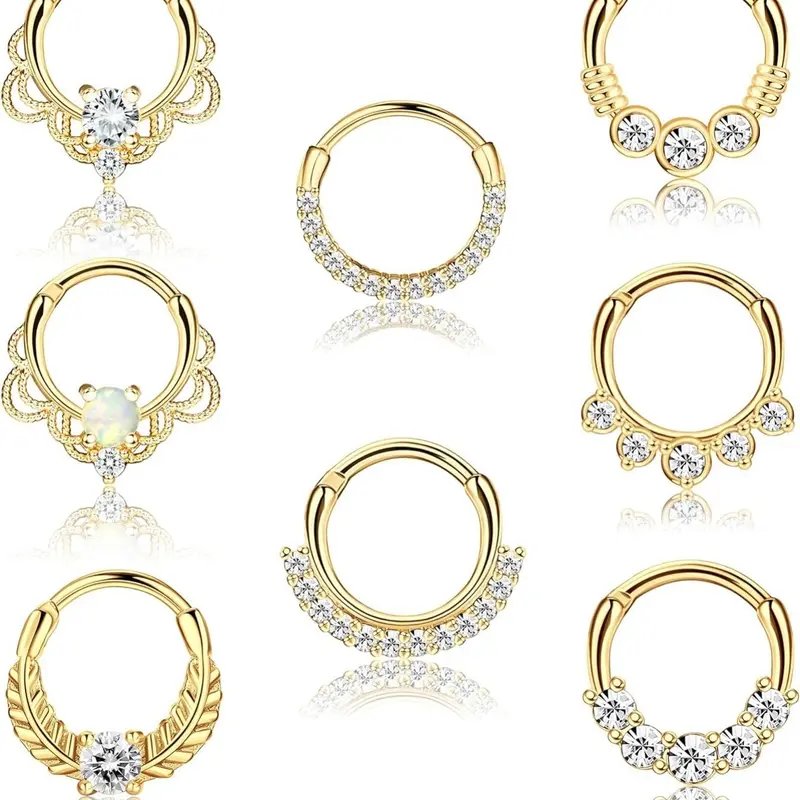 Rhinestone Decorated Nose Rings Set, Stainless Steel Nose Cuff, Body Piercing Jewelry for Women & Men, Trendy All-match & Exquisite Jewelry for Birthday Gift, Nose Rings Hoops, Body Jewellery