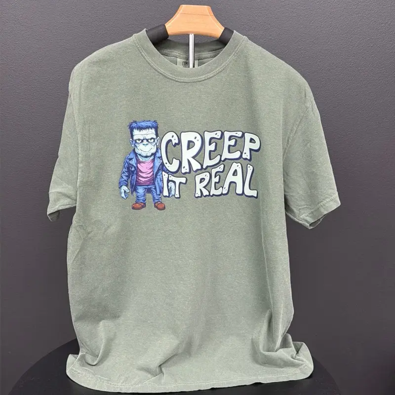 CREEP It Real Graphic Tee Halloween Streetwear Shortsleeve Tshirt