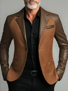 YINK Men's Casual Slim Blazer | Stylish Blouson Jacket, Perfect for Suit & Daily Looks