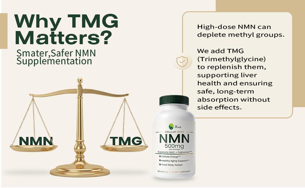 XAGE Cellular NMN 500mg Capsules - Cellular Energy & Healthy Aging Support, Antioxidant Blend