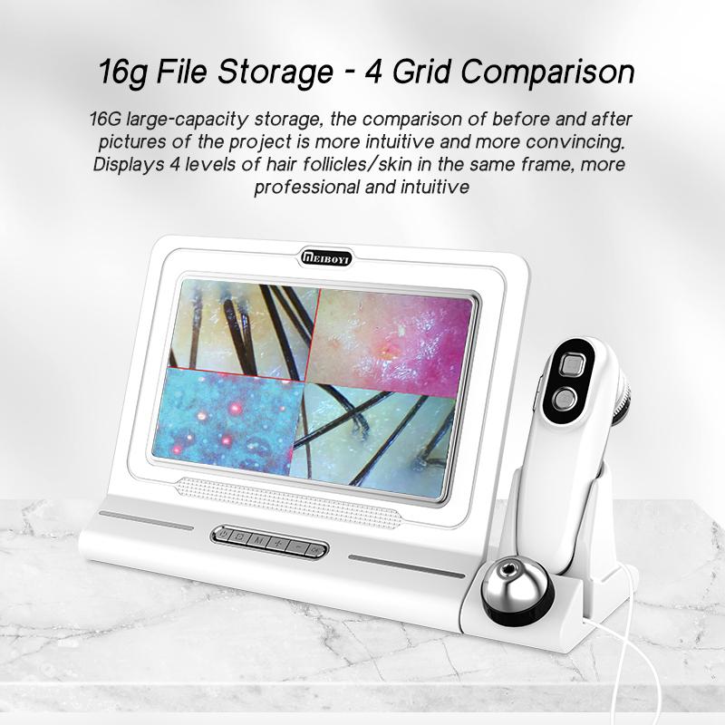 Meiboyi Classic HD Home Use Skin Analyzer Dual Lens 200X 50X Scalp Camera Skin Analysis Device Scalp Scanner Skin Detector