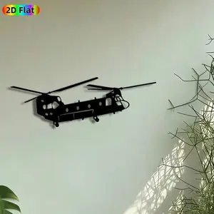 1pc Military Helicopter Metal Wall Art, Transport Helicopter Statue Mural, Artistic Metalwork, Intricate Craftsmanship, Perfect for Veterans Day, Fathers Day Decor, Perfect for Man Cave Garage Office Decor, Ideal Gift for Aviation Enthusiasts.