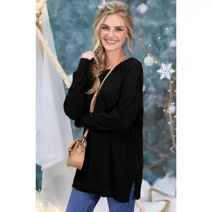 Round Neck Tunic Sweater