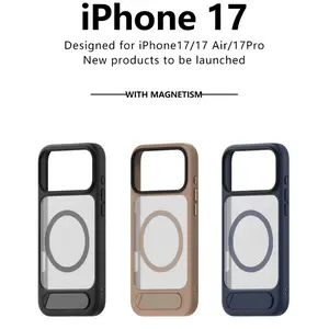 Premium Magnetic Stand, Matte Skin Feel, Shockproof Silicone Case for iPhone 17/17 Pro/17 Pro Max/17 Air, Slim Protective Cover