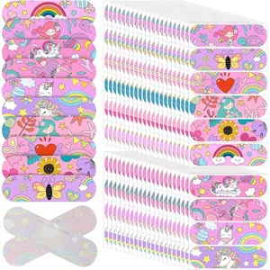 40pcs Cartoon Series Bandages, Breathable Pe Material, Youth Foot & Body Care Patches, Cute Butterfly Horse Heart Designs