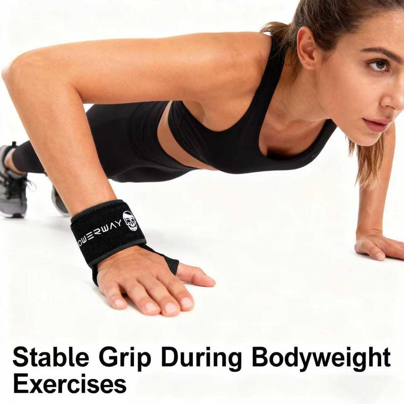 Hand Raise Wristband Weightlifting, Gymnastics, Powerlifting, Squats with Padding, Rubber Material, 18 Inch Cotton Line