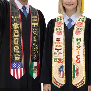 [HOT] Personalized Mexican Graduation Sash, Mexican Flag Graduation Sash, Mexico Stole, Mexican Graduation Stole 2026, Custom Name & School Stole