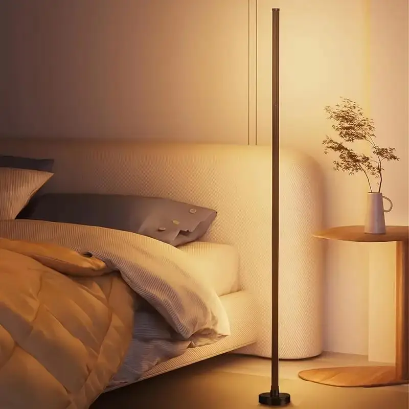 Smart RGB LED Floor Lamp, USB Powered Modern Floor Lamp with APP Control, Dimmable Decorative Ambient Light for Living Room, Bedroom, Game Room, Home