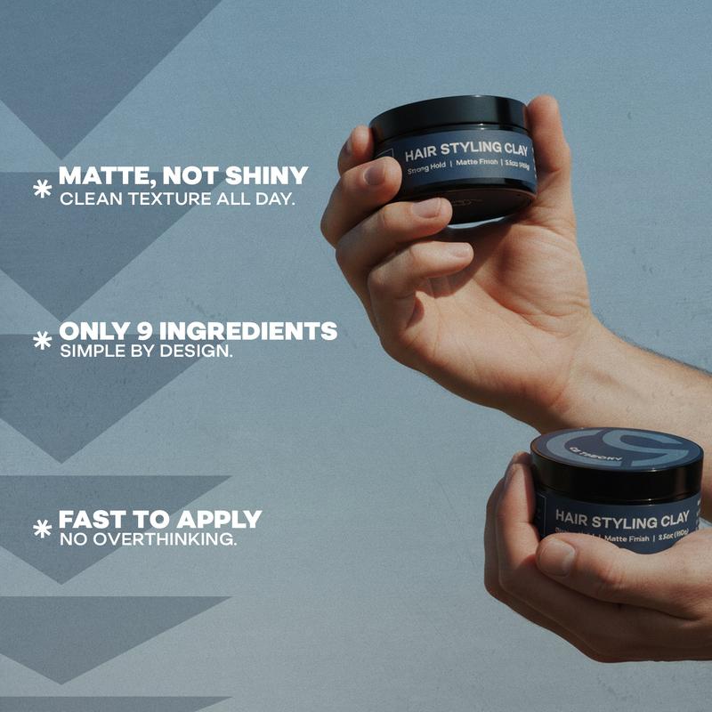 CS THEORY Hair Styling Clay for Men - Strong Hold Matte Finish Lightweight Non-Greasy Formula Adds Texture Volume and Control 3.5 oz