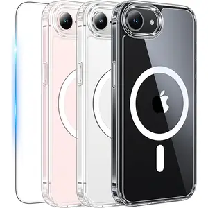 FNTCASE For iPhone 16E/ 17E 6.1 Inch Case: Wireless Charging Anti Yellowing Shockproof Phone Cases with Screen Protector