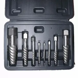 8 Pieces Broken Water Pipe Extractor Set - Alloy Steel Screw Extractors, Damaged Screw Bolts Removal