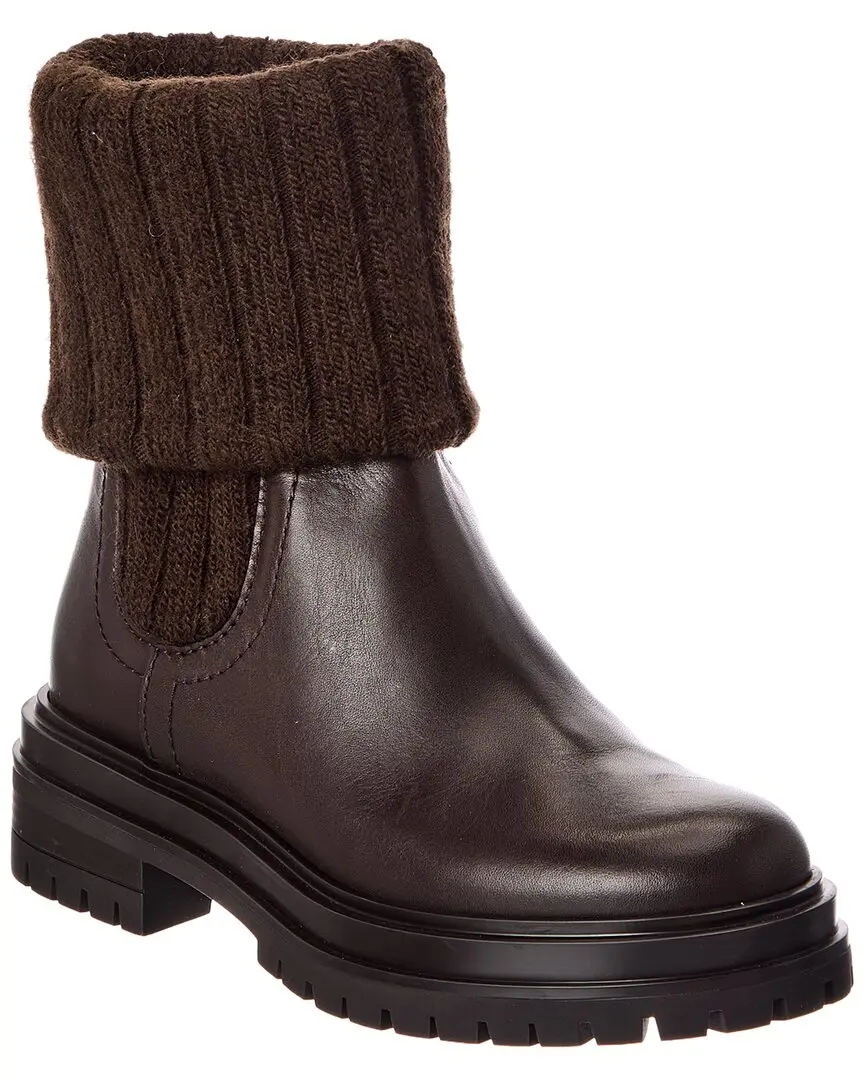 Gianvito Rossi Tenney 20 Knit & Leather Boot