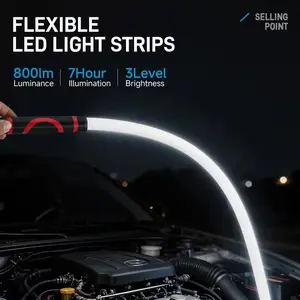 Flexible LED Flashlight Stick, 27 Inch Bendable Design, 7 Hour Battery Life, High Lumen for Off-Road, Garage Repair, Engine Bay