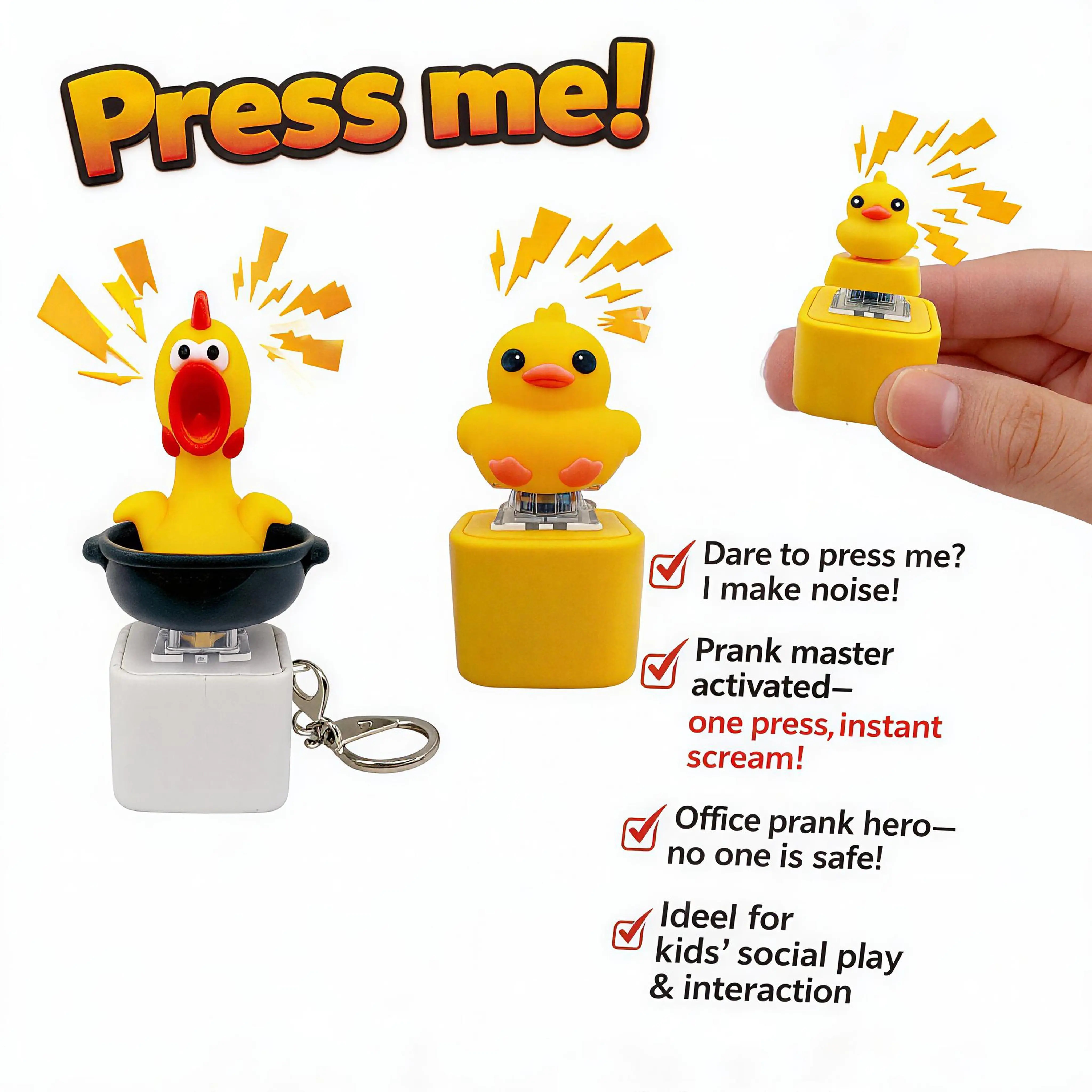 Backlit Magnetic Closure USB Rechargeable Keychain Pendant Stress Relief Toy - Compact Design, Light, Sound, Portable Unisex Sensory Stimulation Tool, Anxiety Relief Gift for ADHD