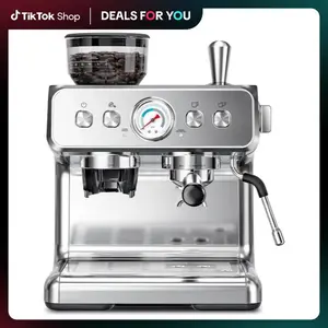 Kismile 20-Bar Automatic Espresso Machine - Stainless Steel Professional At Home Espresso Unit with Milk Frother Steam Wand, Removable Water Tank for Latte, Cappuccino, Milk Steamer