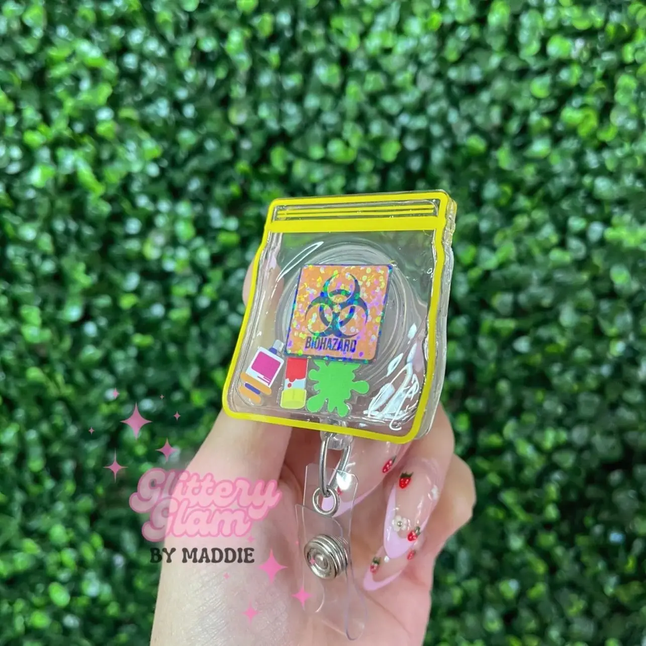 Biohazard Shaker Badge Reel - Gift for Lab Techs, Nurses, and Phlebotomists