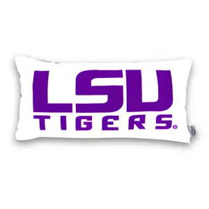 LSU Tigers Lumbar Throw Pillow Cover -Licensed Louisiana State University Merch- Geaux Tigers