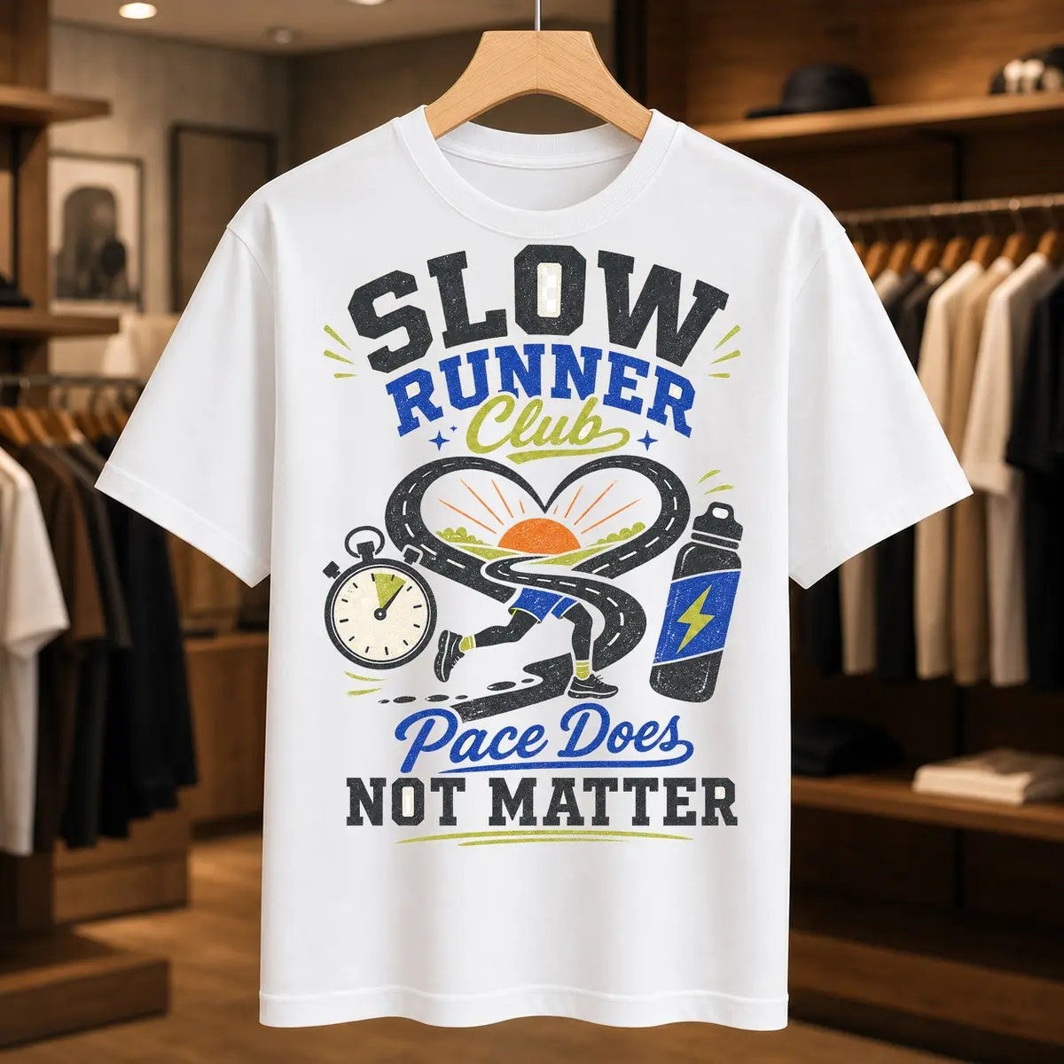 Pace Does Not Matter Graphic T-Shirt, Inclusive Running Tee, Beginner Runner Shirt, Casual Workout Short Sleeve Top, Run Club Gift