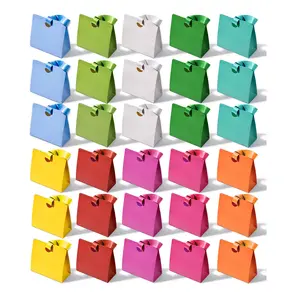 Vitalizart Paper Gift Bags with Ribbon Handles for Mother’s Day, Mixed Colors Reusable Gift Wrap Bags for Party Favors, Goodie Bags, Birthday, Baby Shower