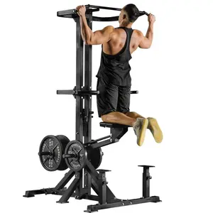 GMWD Assisted Pull Up Machine - 600LBS 4 in 1 Plate Loaded Gym Equipment with 1:1 Counterweight System & Band Peg, Leverage Assisted Chin and Dip for Home Gym