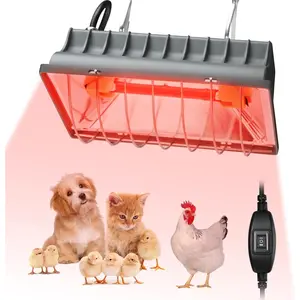 250W Adjustable Heat Lamp for Dog Kennel Cat Bed Reptiles and Incubators with Two Heat Settings for Poultry Livestock and Pets