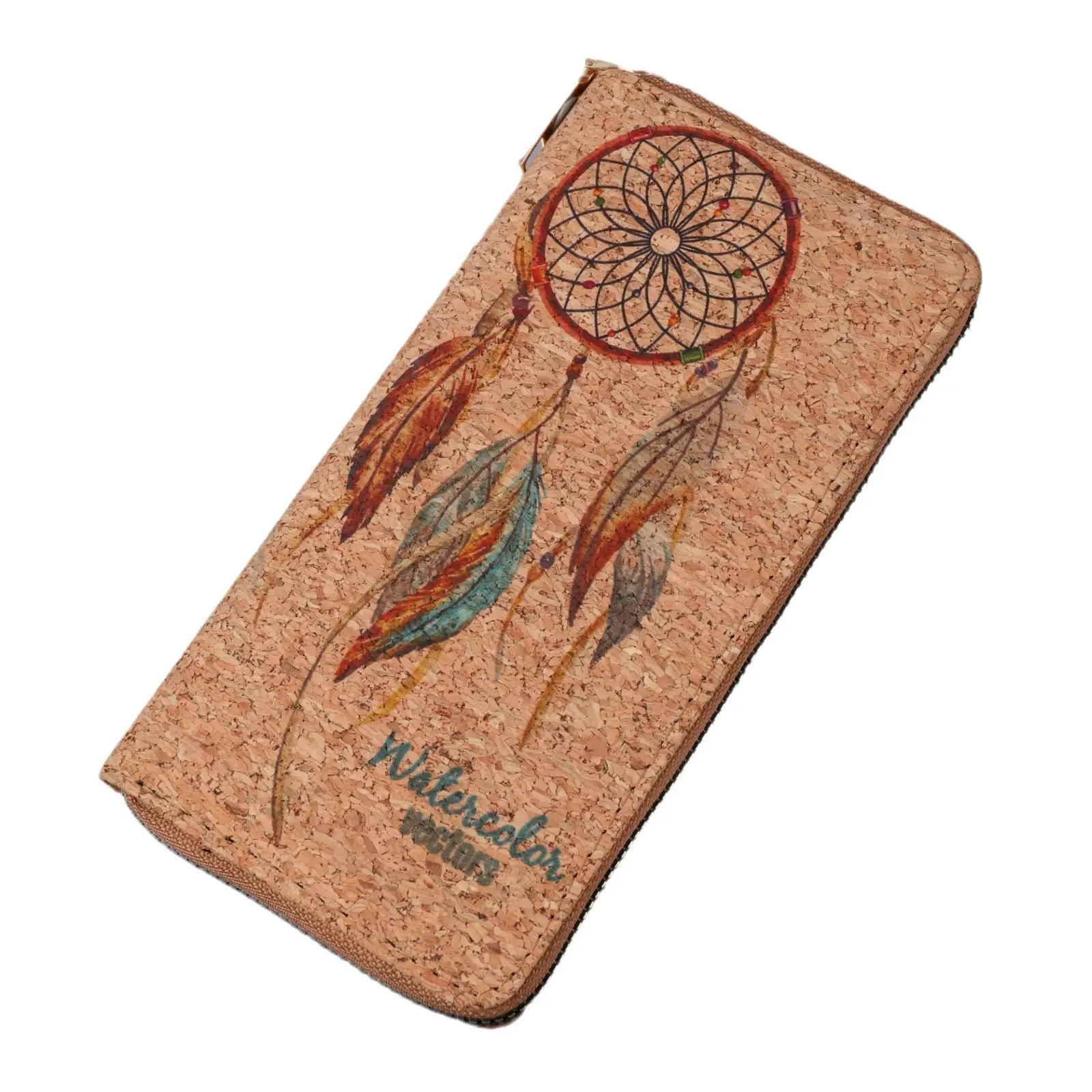 Creative Unique Wallet Vintage Feather Bag, Bell Pattern Coin Purse, PU Long Multifunctional Card Holder, Traditional Style Cosmetic Bags