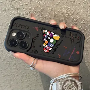 Graffiti and Billiard Art Mobile Phone Cases for iPhone 17 16 15 14 13 12 11 PRO MAX PLUS mini and 17 AIR 16E XR XS MAX Series, Soft TPU Anti-Fall Back Cover