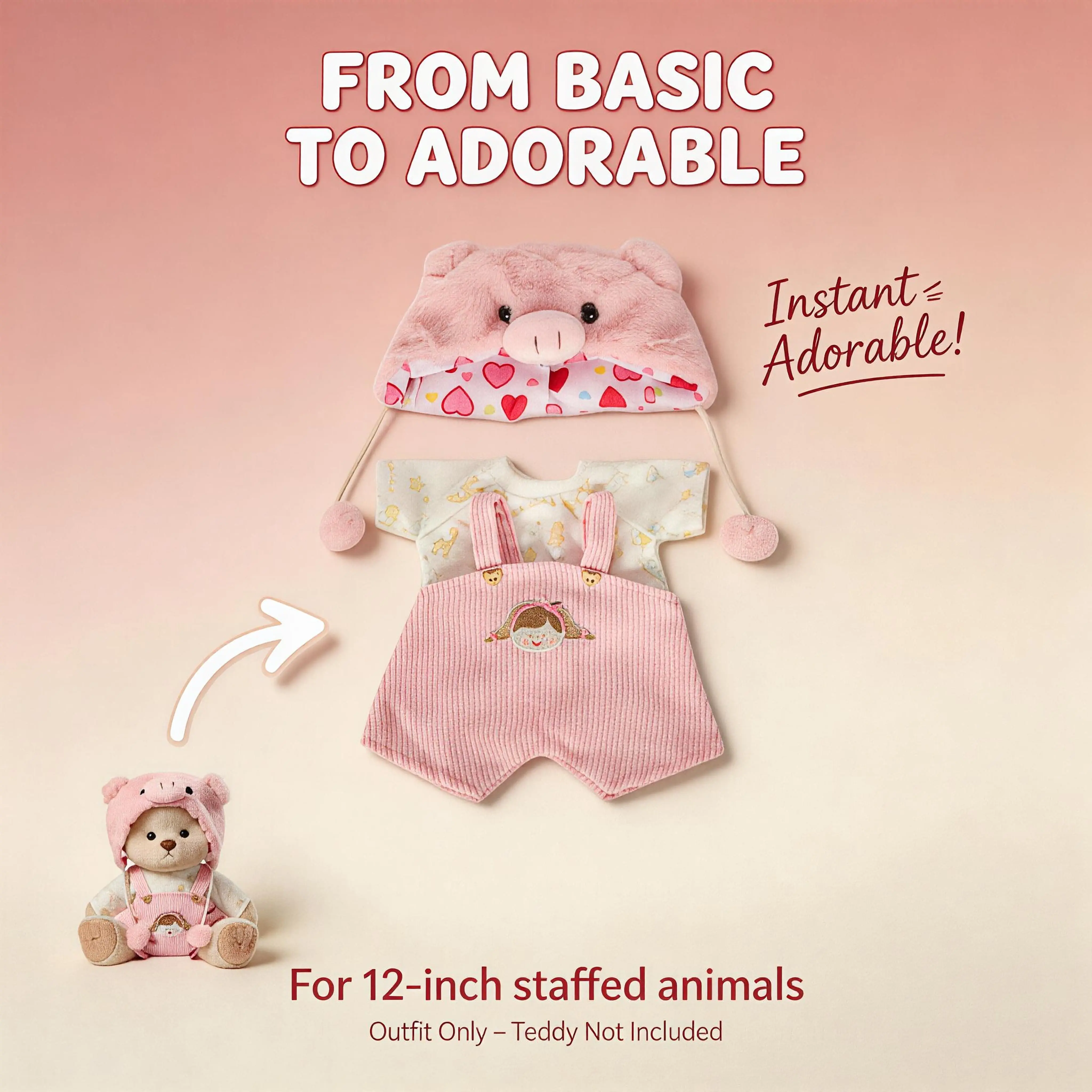 TEDDY HUGGY 12-Inch Plush Teddy Bear & Wardrobe Set – Includes Multiple Cute Outfits, Perfect Gift for Kids, Toddlers & Collectors, All Ages TEDDY HUGGY 12-Inch Plush Teddy Bear & Wardrobe Set – Includes Multiple Cute Outfits, Perfect Gift for Kids, Toddlers & Collectors, All Ages