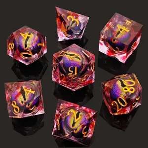 Dice Set, 7 Counts/set Clear Resin Crafts Polyhedral & RPG Dice, Game Dice for D&D and Fantasy Games, Perfect Gift for D&D Enthusiasts