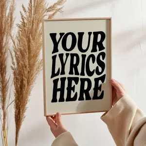 Custom Song Poster - Lyrics Print - Music Poster - Favourite Song Gifts - A5 A4 A3 - Choose your own Colour and Lyrics