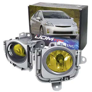 iJDMTOY Complete Set Yellow Lens Fog Light Kit For 2010 2011 Toyota Prius w/Fog Lamp Bezel Cover, Switch & Relay