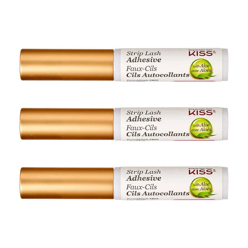 KISS Strip Eyelash Adhesive Clear - 3-Pack Bundle